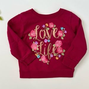 garanimals love life burgundy sweatshirt